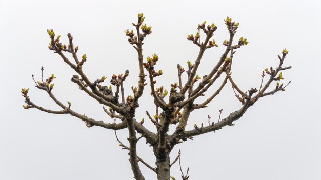 Foto finalmente el árbol se levanta habiendo dado todo en el ciclo fructífero pero en su lugar nuevos brotes y