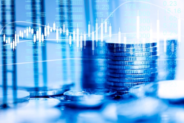 Finanças e filosofia empresarial Invista em gráficos e dinâmicas da indústria e moedas na mesa