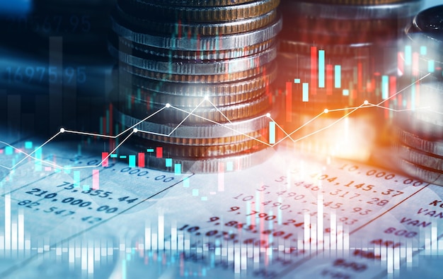 Finanzas y tecnología monetaria concepto de fondo de prosperidad y activos empresariales