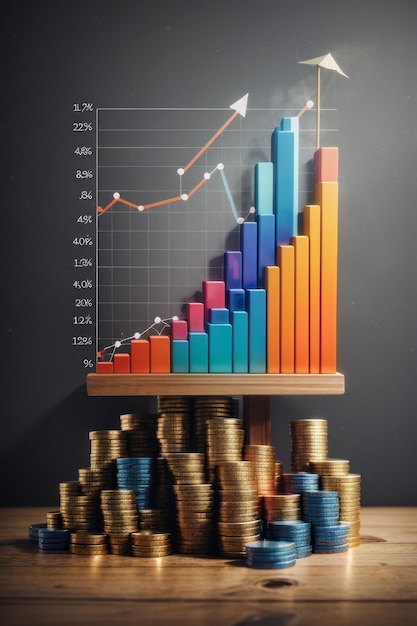 Finanzbericht Kreisdiagramm Balkendiagramm