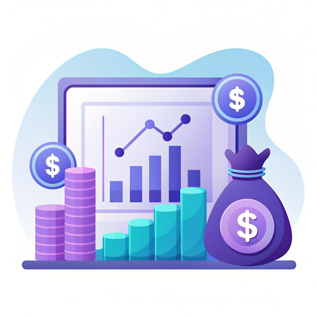 Finanzielle Investitionen in Purple Blue Color 4K HD Foto ohne Hintergrund