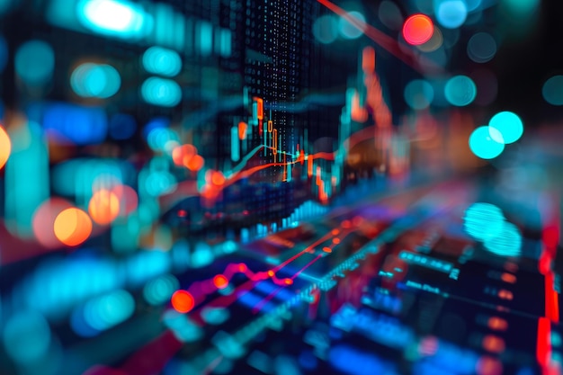 Finanzielle Schwankungen Closeup auf dynamischen Marktdiagrammen