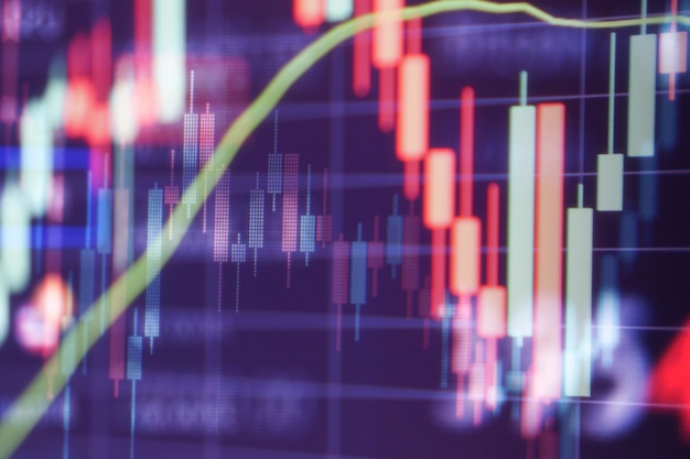 Finanzmarktdiagramm. Börse. Selektiver Fokus.