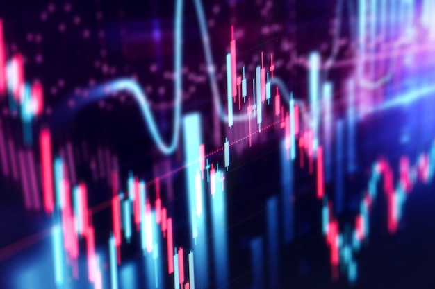 Finanzmarktdiagramm. Börse. Selektiver Fokus.