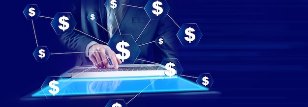 Finanznetzwerk und Crowdfunding-Konzept