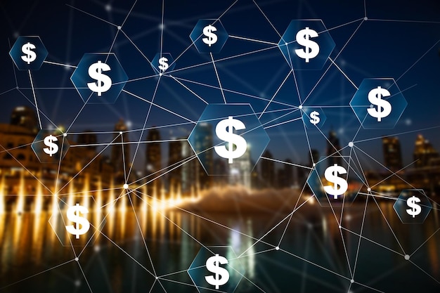 Finanznetzwerk und Crowdfunding-Konzept