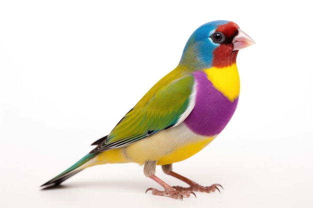 Finch arco-íris em fundo branco