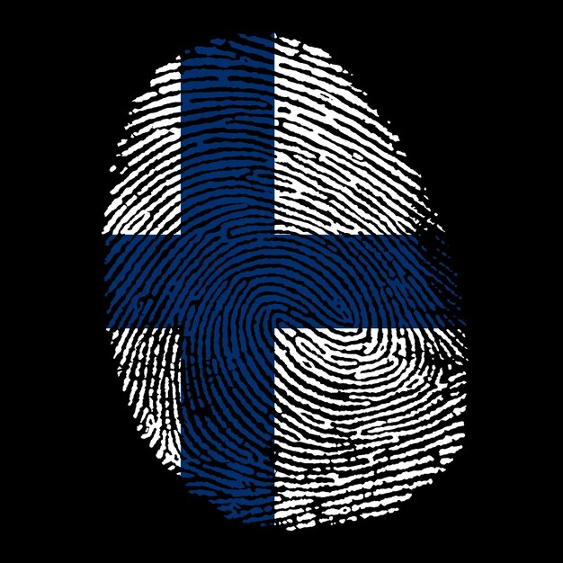 finland_flag auf Fingerabdruck