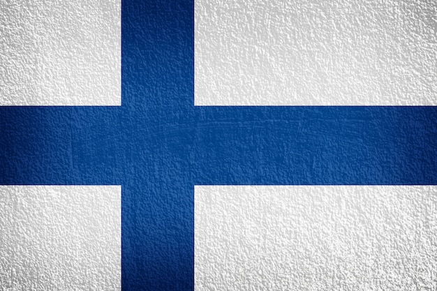 Finnland Flagge auf Textur Wand