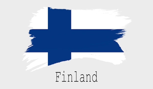 Finnland-Flagge auf weißem Hintergrund