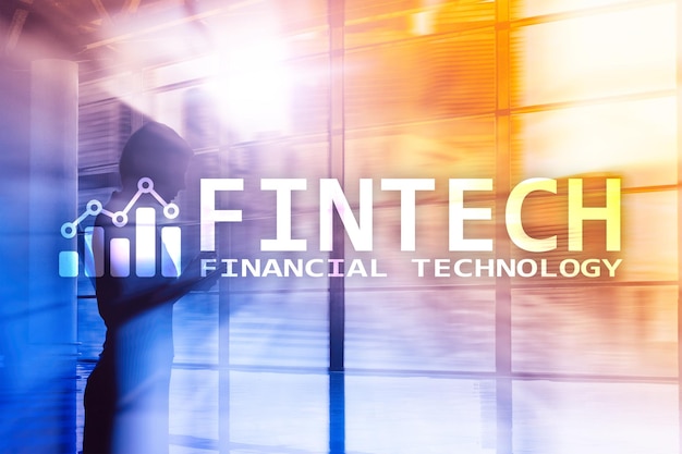 FINTECH Tecnologia financeira negócios globais e informação Tecnologia de comunicação na Internet Fundo de arranha-céus Conceito de negócios Hitech