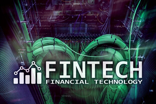 Foto fintech tecnología financiera solución de negocio y desarrollo de software