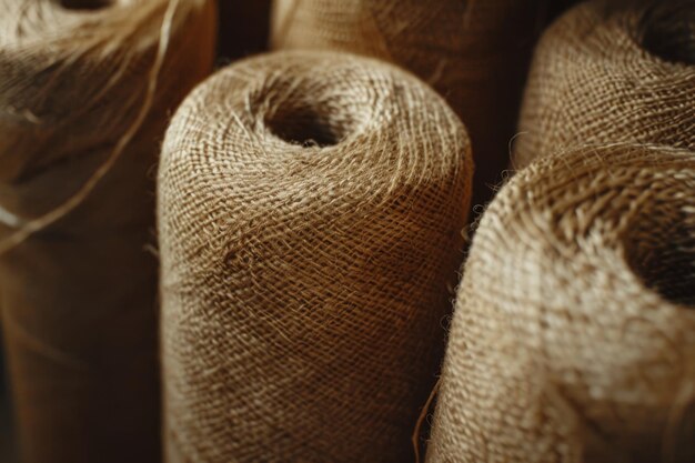 Fios de algodão natural em rolos Fibras de algodón castanhas Fibras naturais para a protecção do ambiente