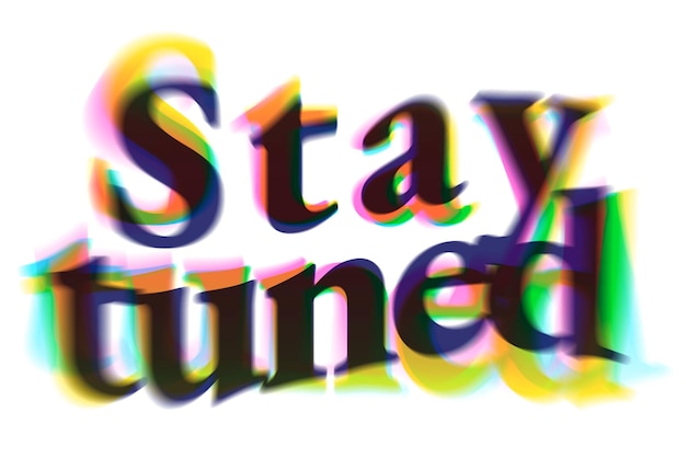 Fique atento adesivo PNG em tipografia anaglífica