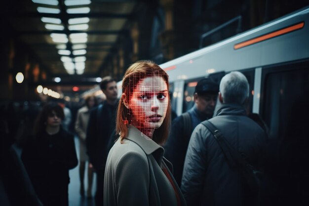 Fique seguro nas estações de metrô com tecnologia automática de reconhecimento facial monitorando pedestres