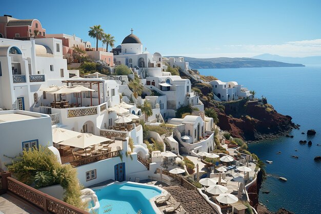 Fira Thira Village en Santorini Cyclades Grecia