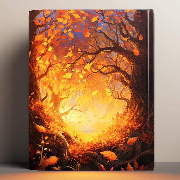 Foto fireside fantasy librería de tapa dura fantasía otoño con hermoso día de libro de luz