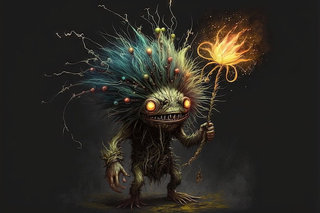 Fireworks Goblin Ilustración generativa ai