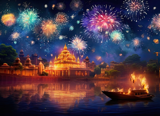 Fireworks-Illustration zur Diwali-Feier