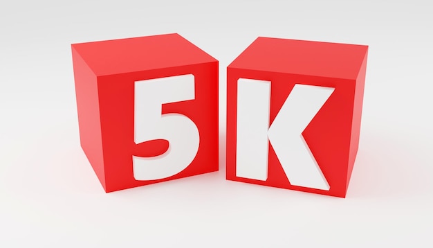 Firme 5k seguidores de blog de medios de Internet en línea 3D render ilustración