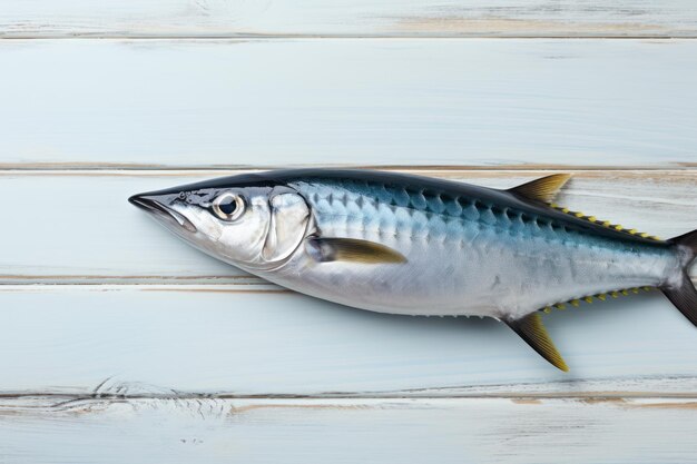 Foto fisch auf einem weißen holzbrett