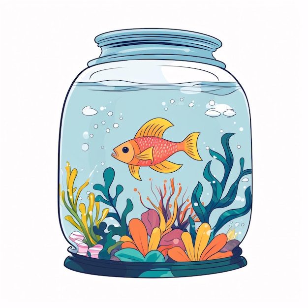 Foto fisch schwimmen in glas fisch tank illustration aquarium indoor fischzucht konzept illustration