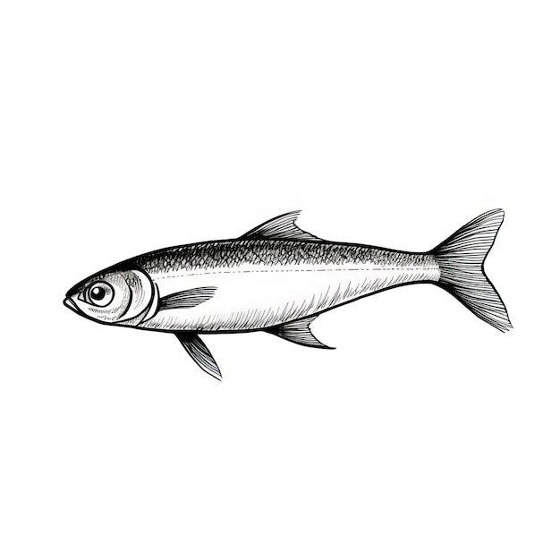 Fische mit Tinte, dunkel silbernes und hell silbernes Flachbild
