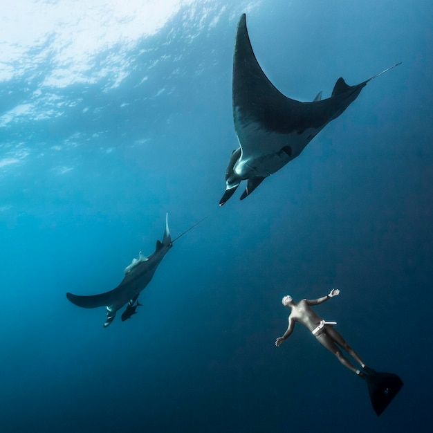 Fische schwimmen im Meer