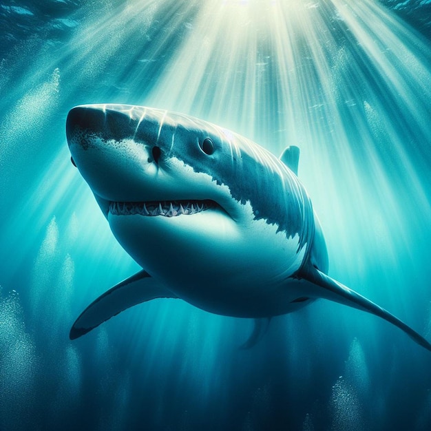 Fischmörder Tier Großer weißer Hai Symbol Icon Emoji Logo Illustration Zeichen Emoticon