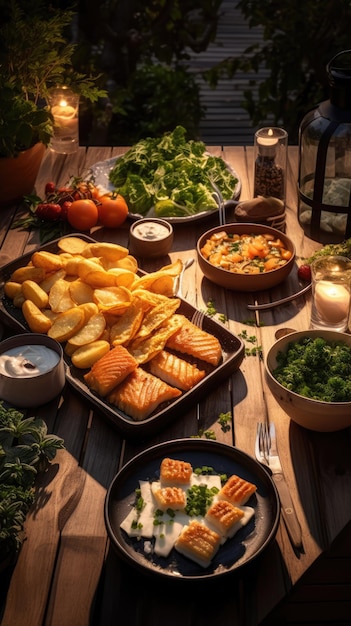 Fish and chips é um prato quente que consiste em peixe frito em massa servido com batatas fritas