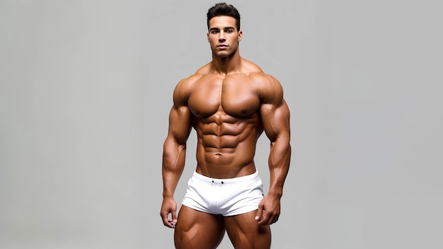 Fisiculturista exibe beleza muscular