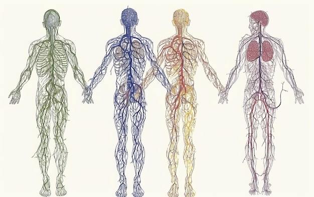 Foto fisiologia sistema nervoso gráfico de anatomia em fundo branco