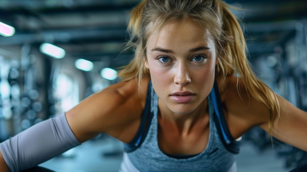 Fit junge Frau, die während einer Fitness-Übung eine energische Situps-Routine durchführt