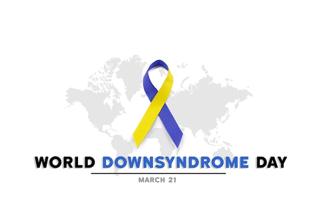 Fita azul e amarela para o Dia Mundial da Síndrome de Down