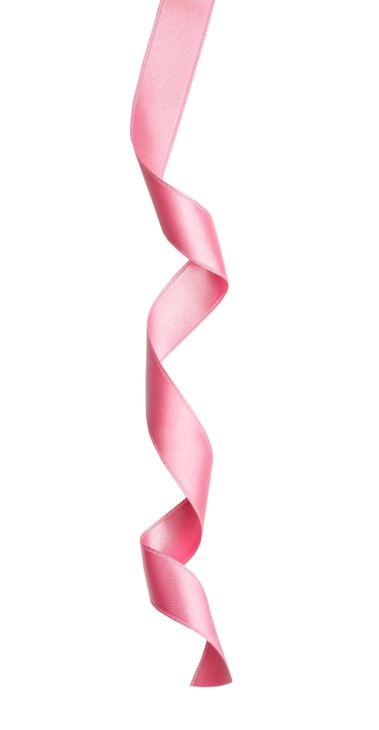 Foto fita cor-de-rosa no fundo branco