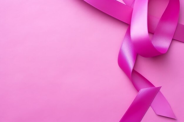 Fita rosa ou roxa como símbolo de conscientização sobre câncer de mama ou epilepsia e espaço de cópia dia mundial do câncer