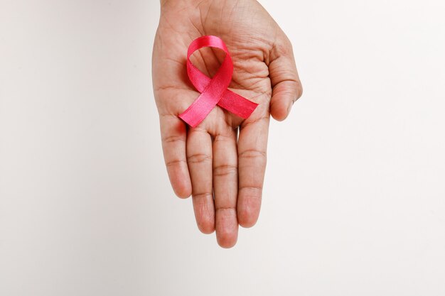 Fita rosa para conscientização do câncer de mama