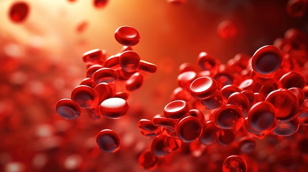 Fita vermelha em forma de Dia Mundial do Câncer do Sangue Generative Ai