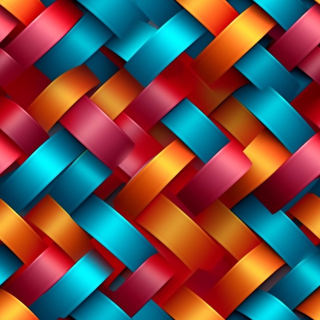 Fitas coloridas em um fundo de um padrão
