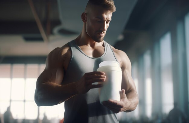 Fitness bebida proteica homem Treino em forma Gerar Ai