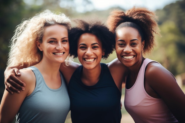 Fitness-Freunde, die einen lustigen Lebensstil annehmen