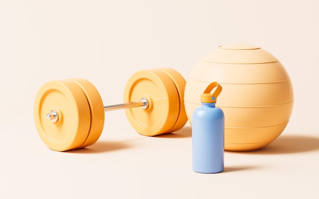 Fitness con representación 3d de estilo de dibujos animados