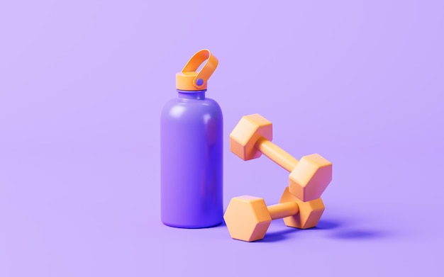 Fitness con representación 3d de estilo de dibujos animados