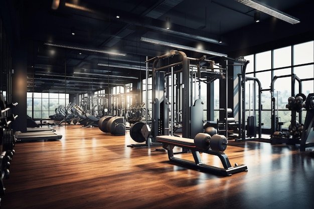 Foto fitnessraum-interieur mit geräten