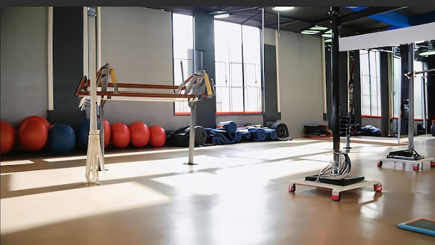 Fitnessstudio niemand leer Fitnessclub Gymnastikübungen Sportzentrum Ausrüstung