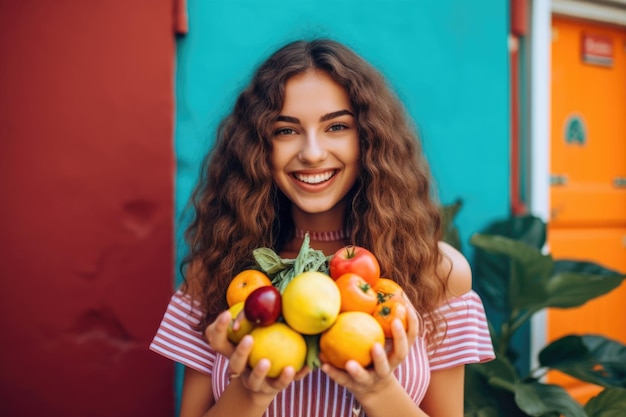 Fittes Mädchen, das sich gesund ernährt