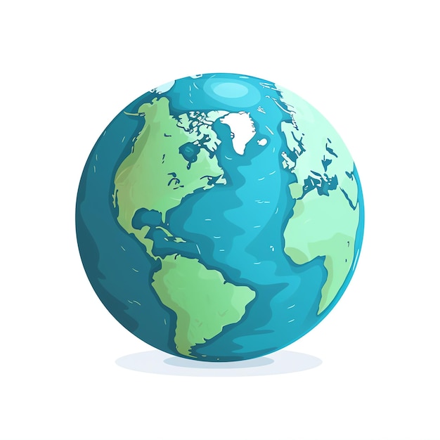 Flach 2D-Vektor-Illustration des Globus schöne Erde Globus-Vektor attraktive Erde flache weiße ba