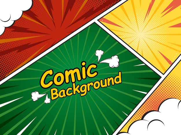 Flach-Comic-Stil-Hintergrundvektor