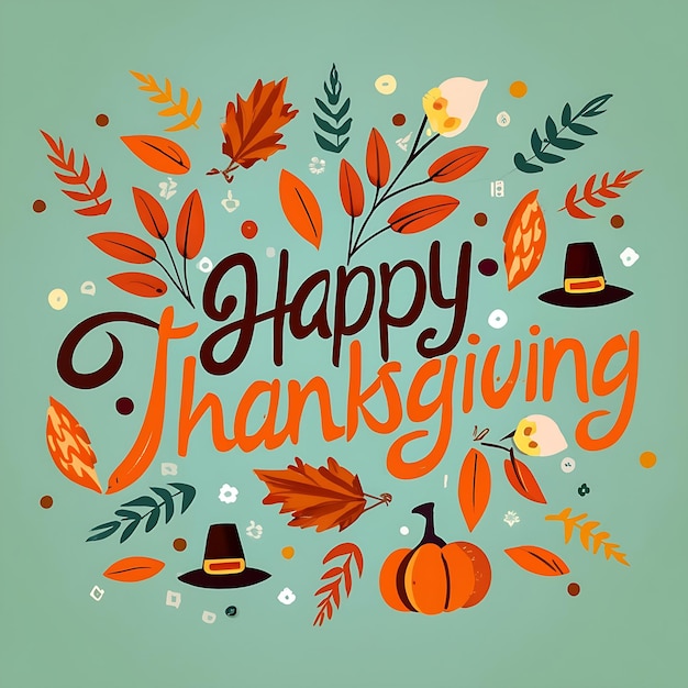 Foto flach-thanksgiving-text-illustration