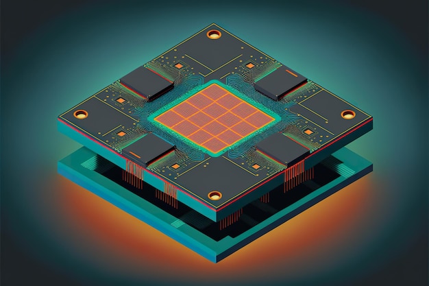 Flache Abbildung der photonischen Siliziumchips